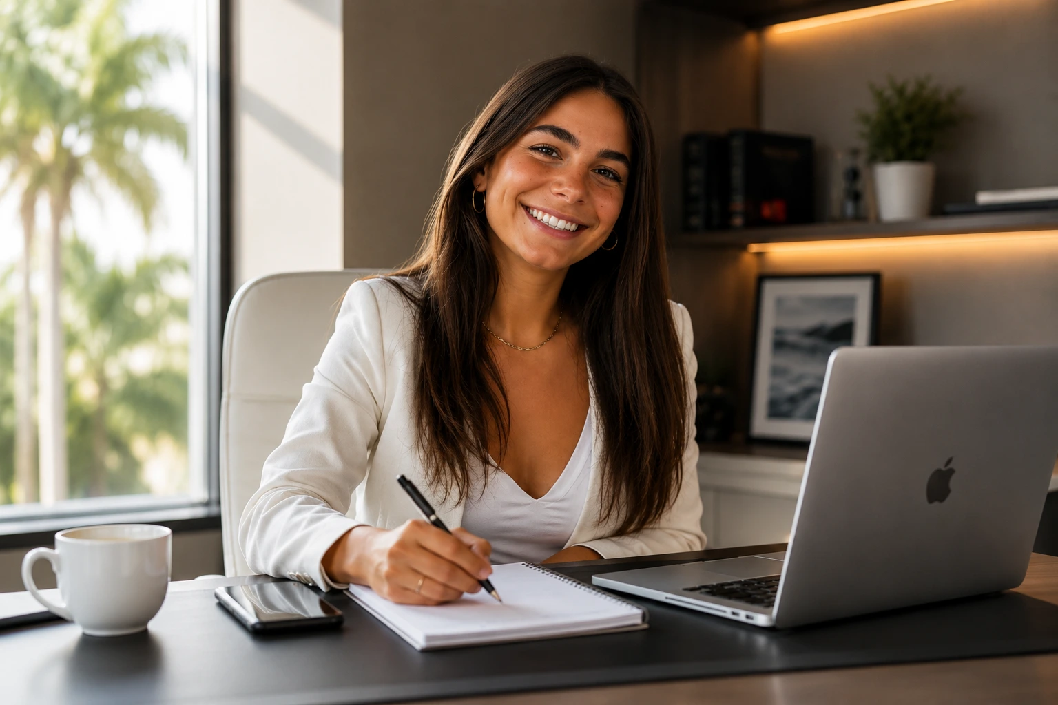 Recruiting Plug founder working from a professional office